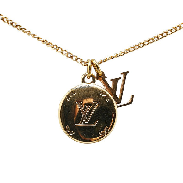 ルイ ヴィトン モノグラム LVシグネチャー ネックレス M80189 ゴールド メッキ レディース LOUIS VUITTON 【中古】