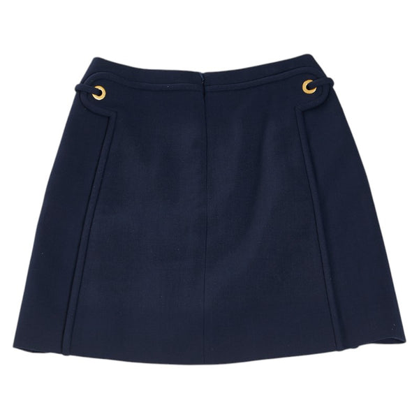 トリーバーチ スカート サイズ：4 ネイビー ポリエステル ウール レディース Tory Burch 【中古】
