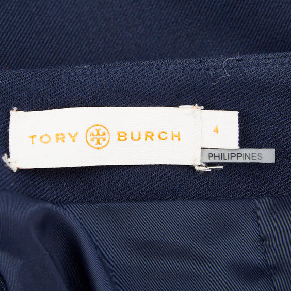 トリーバーチ スカート サイズ：4 ネイビー ポリエステル ウール レディース Tory Burch 【中古】