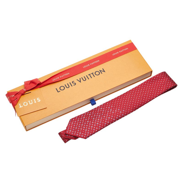 ルイ ヴィトン クラヴァット モノグラムハーロー ネクタイ M76847 レッド マルチカラー シルク メンズ LOUIS VUITTON 【中古】