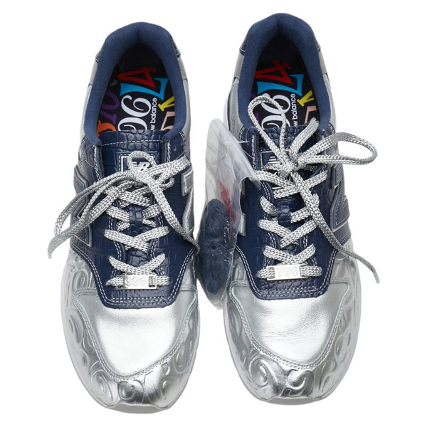 ニューバランス × FRANCK MULLER フランクミュラー 996 スニーカー 表記サイズ：29cm CM996FMS シルバー ネイビー レザー メンズ NEW BALANCE 【中古】