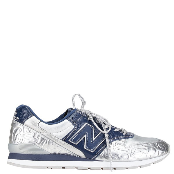 ニューバランス × FRANCK MULLER フランクミュラー 996 スニーカー 表記サイズ：29cm CM996FMS シルバー ネイビー レザー メンズ NEW BALANCE 【中古】