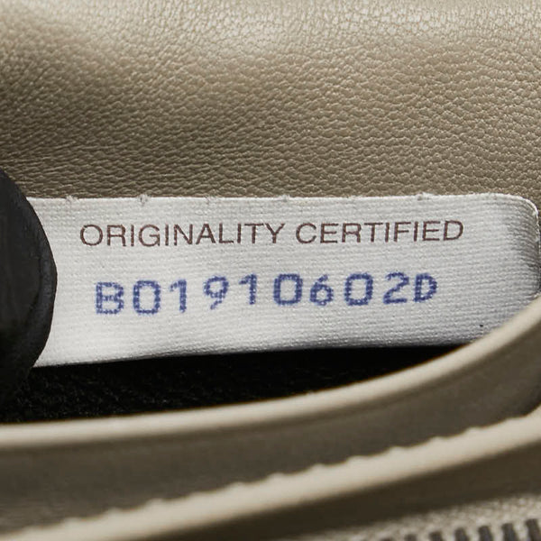 ボッテガヴェネタ イントレチャート 二つ折り財布 ベージュ レザー レディース BOTTEGAVENETA 【中古】