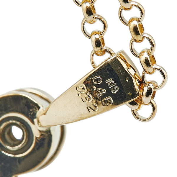 K18YG イエローゴールド ルビー0.46ct ダイヤ0.32ct ペンダントネックレス レディース 【中古】