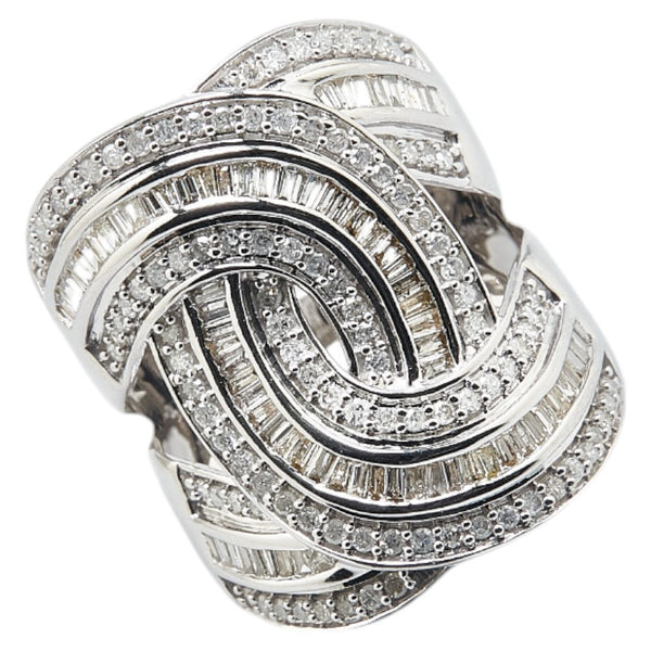 K18WG ホワイトゴールド ダイヤ1.10ct リング 指輪 レディース 11号 【中古】
