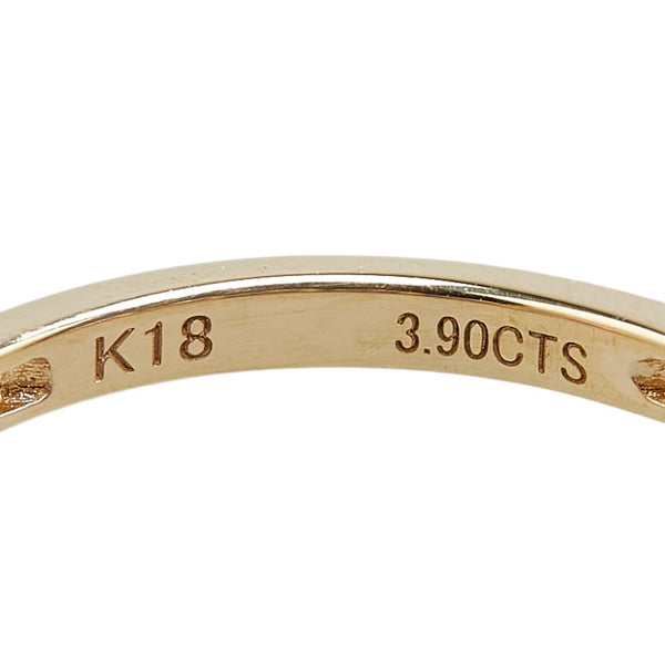 K18YG イエローゴールド ルビー3.90ct ハート モチーフ リング 指輪 レディース 11.5号 【中古】