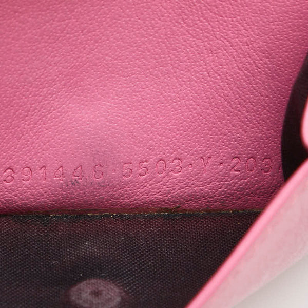 バレンシアガ ペーパーミニ 三つ折り財布 391446 ピンク レザー レディース BALENCIAGA 【中古】