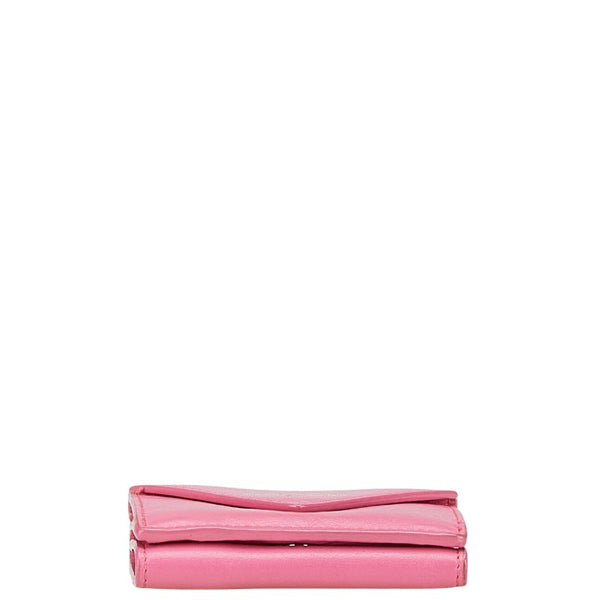 バレンシアガ ペーパーミニ 三つ折り財布 391446 ピンク レザー レディース BALENCIAGA 【中古】
