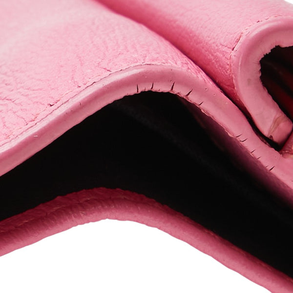 バレンシアガ ペーパーミニ 三つ折り財布 391446 ピンク レザー レディース BALENCIAGA 【中古】