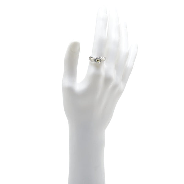 Pt900 プラチナ イエローダイヤ0.299ct ダイヤ0.37ct フラワー 花 モチーフ リング 指輪 レディース 15.5号 【中古】