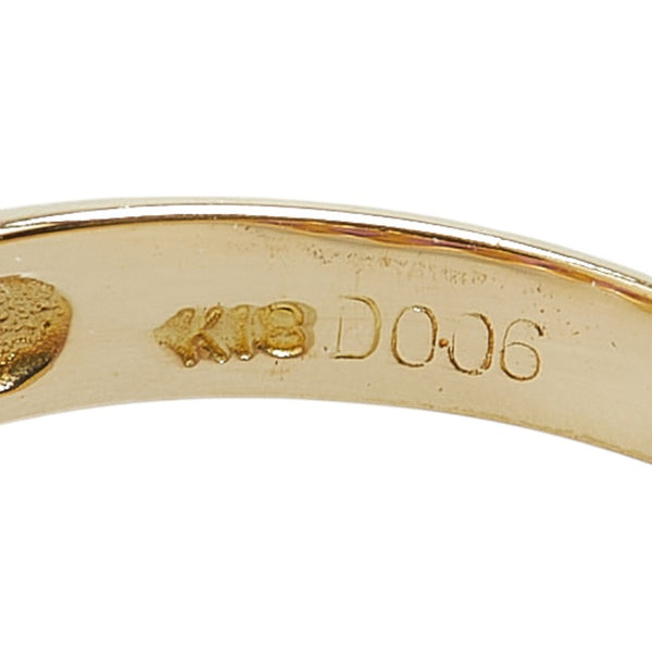 K18YG イエローゴールド ルビー0.52ct ダイヤ0.06ct リング 指輪 レディース 10号 【中古】