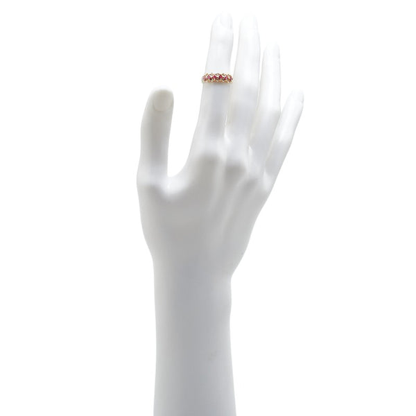 K18YG イエローゴールド ルビー0.52ct ダイヤ0.06ct リング 指輪 レディース 10号 【中古】