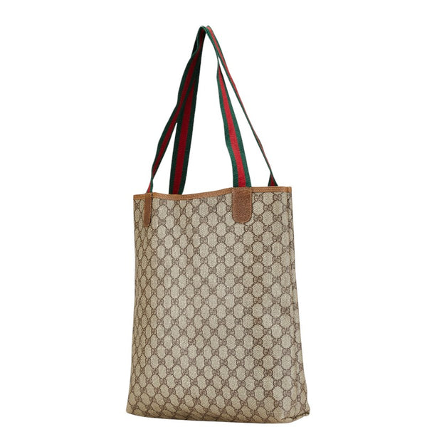 グッチ オールドグッチ　シェリーライン ハンドバッグ トートバッグ 40 02 003 ベージュ PVC レザー レディース GUCCI 【中古】