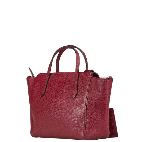 グッチ スウィング ハンドバッグ ショルダーバッグ 2WAY 368827 パープル レザー レディース GUCCI 【中古】