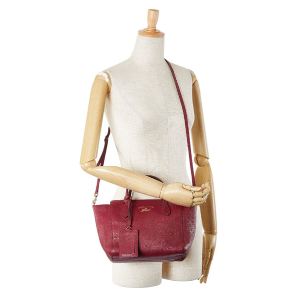 グッチ スウィング ハンドバッグ ショルダーバッグ 2WAY 368827 パープル レザー レディース GUCCI 【中古】