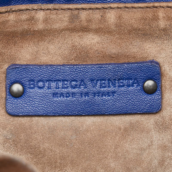ボッテガヴェネタ イントレチャート 斜め掛け ショルダーバッグ ブルー レザー レディース BOTTEGAVENETA 【中古】