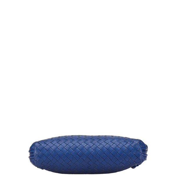 ボッテガヴェネタ イントレチャート 斜め掛け ショルダーバッグ ブルー レザー レディース BOTTEGAVENETA 【中古】