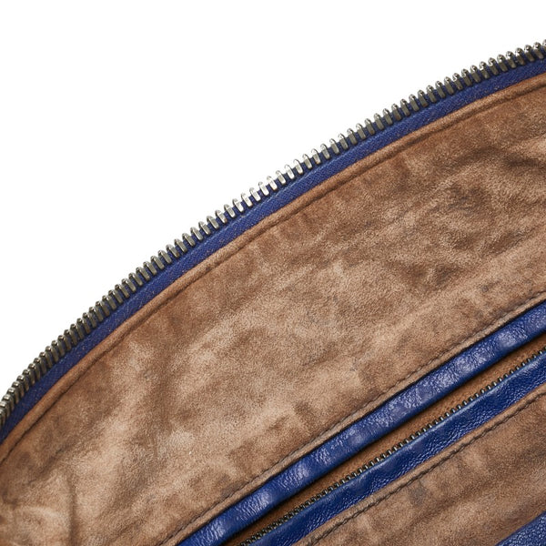ボッテガヴェネタ イントレチャート 斜め掛け ショルダーバッグ ブルー レザー レディース BOTTEGAVENETA 【中古】