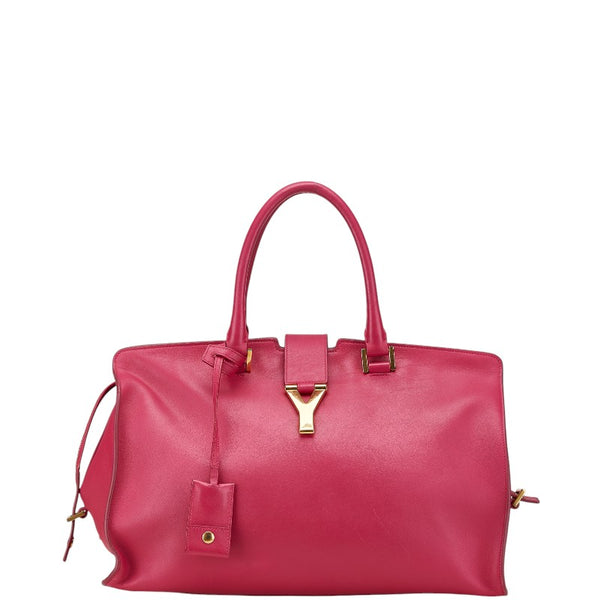 サンローラン プチカバス Yライン ハンドバッグ 311210 ピンク レザー レディース SAINT LAURENT 【中古】