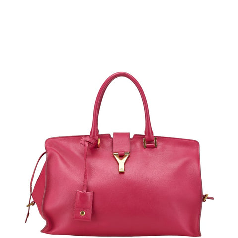 サンローラン プチカバス Yライン ハンドバッグ 311210 ピンク レザー レディース SAINT LAURENT 【中古】
