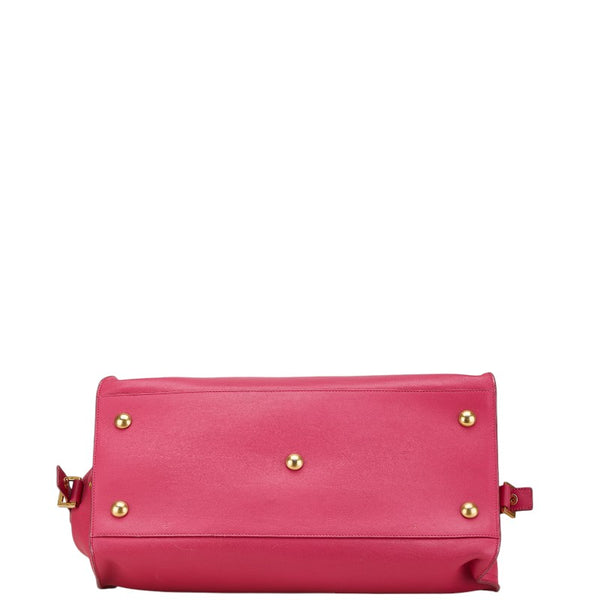 サンローラン プチカバス Yライン ハンドバッグ 311210 ピンク レザー レディース SAINT LAURENT 【中古】