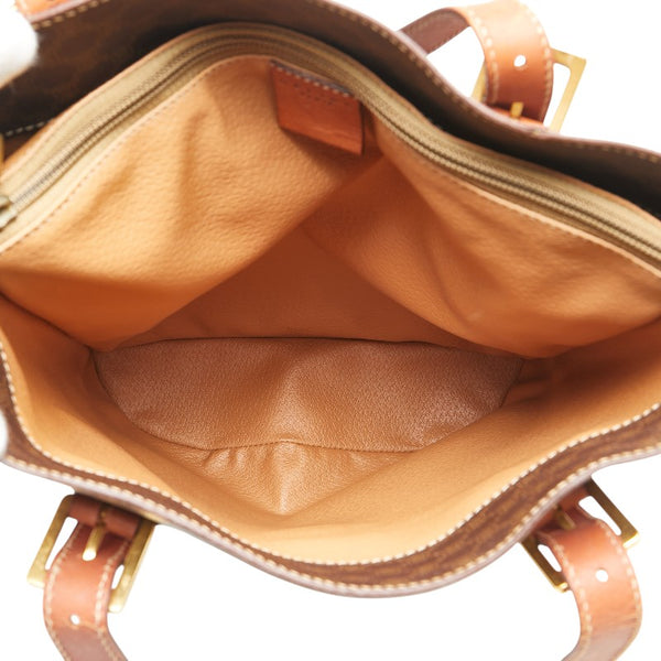 セリーヌ マカダム トートバッグ ハンドバッグ ブラウン PVC レザー レディース CELINE 【中古】