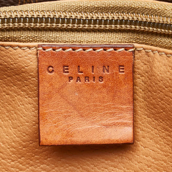セリーヌ マカダム トートバッグ ハンドバッグ ブラウン PVC レザー レディース CELINE 【中古】