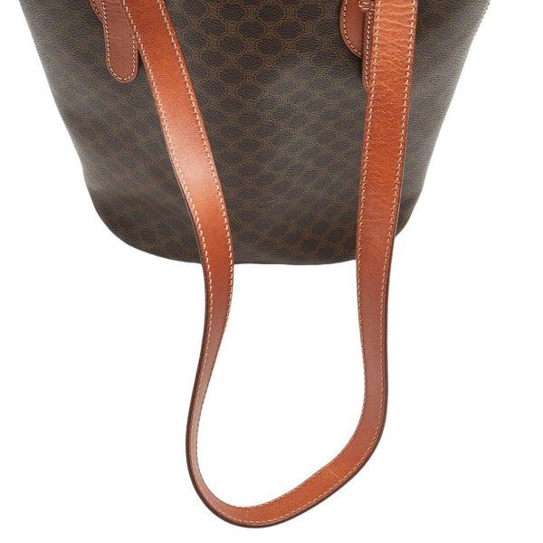 セリーヌ マカダム トートバッグ ハンドバッグ ブラウン PVC レザー レディース CELINE 【中古】