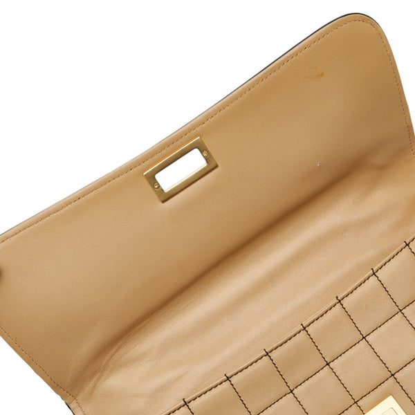 シャネル チョコバー ワンショルダーバッグ ベージュ ブラック ラムスキン レディース CHANEL 【中古】