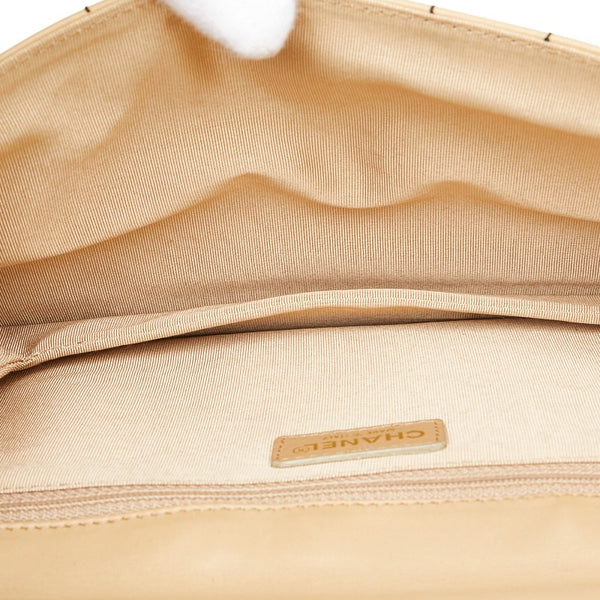 シャネル チョコバー ワンショルダーバッグ ベージュ ブラック ラムスキン レディース CHANEL 【中古】