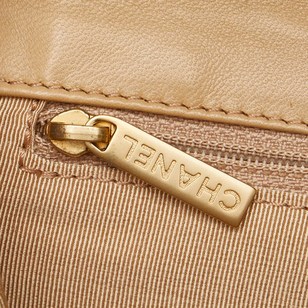 シャネル チョコバー ワンショルダーバッグ ベージュ ブラック ラムスキン レディース CHANEL 【中古】