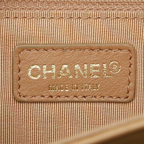 シャネル チョコバー ワンショルダーバッグ ベージュ ブラック ラムスキン レディース CHANEL 【中古】