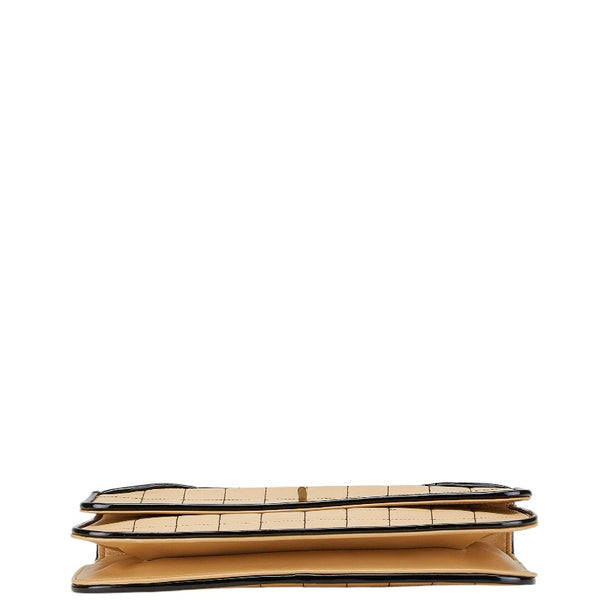 シャネル チョコバー ワンショルダーバッグ ベージュ ブラック ラムスキン レディース CHANEL 【中古】