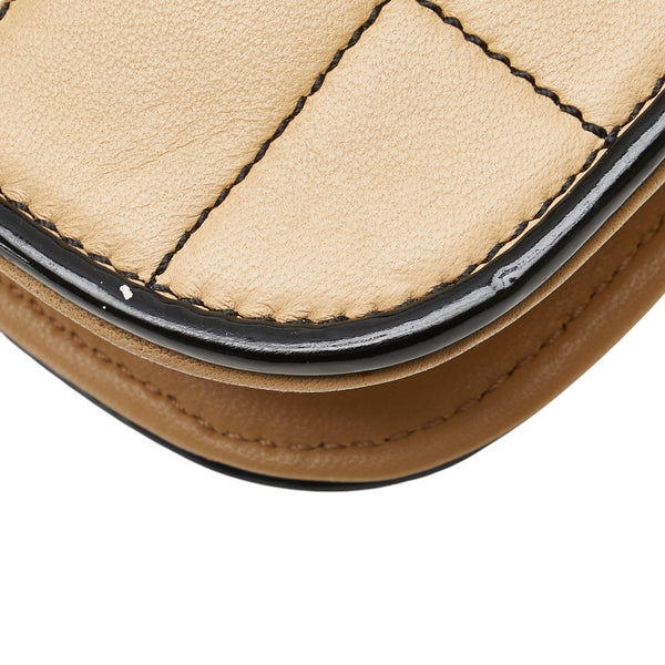 シャネル チョコバー ワンショルダーバッグ ベージュ ブラック ラムスキン レディース CHANEL 【中古】