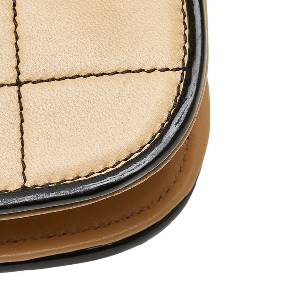 シャネル チョコバー ワンショルダーバッグ ベージュ ブラック ラムスキン レディース CHANEL 【中古】