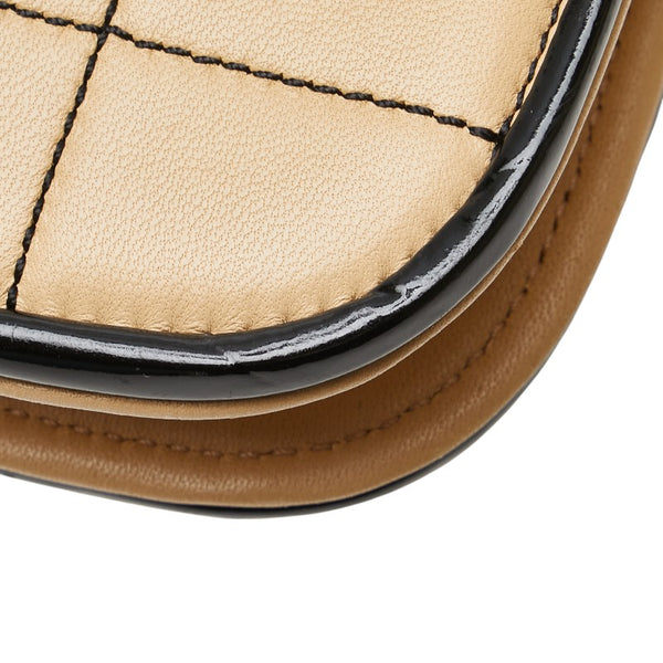 シャネル チョコバー ワンショルダーバッグ ベージュ ブラック ラムスキン レディース CHANEL 【中古】