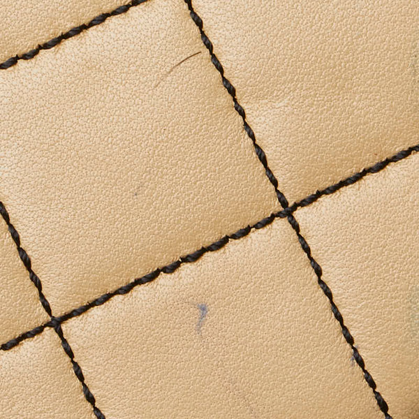 シャネル チョコバー ワンショルダーバッグ ベージュ ブラック ラムスキン レディース CHANEL 【中古】