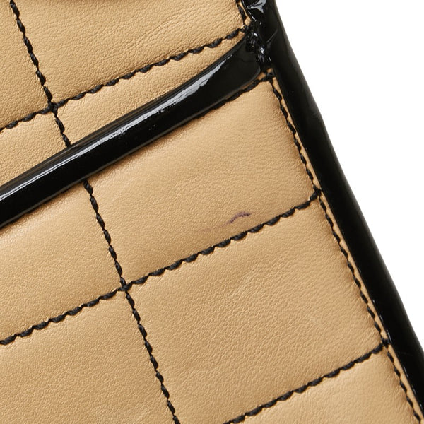 シャネル チョコバー ワンショルダーバッグ ベージュ ブラック ラムスキン レディース CHANEL 【中古】