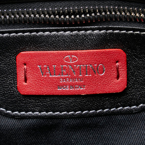 ヴァレンティノ ロックスタッズ 斜め掛け ショルダーバッグ ブラウン イエロー レザー レディース VALENTINO 【中古】