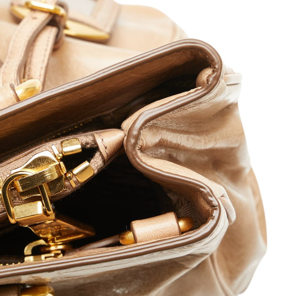 プラダ ハンドバッグ ショルダーバッグ 2WAY BN2323 ベージュ レザー レディース PRADA 【中古】