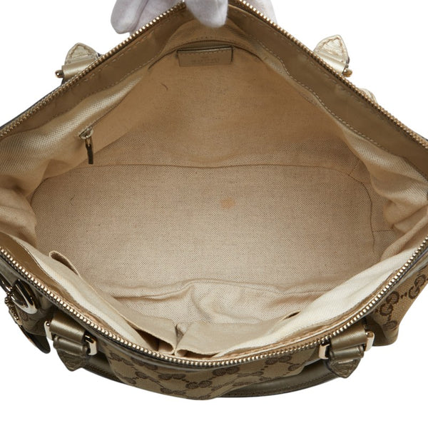 グッチ GGキャンバス スーキー ハンドバッグ ショルダーバッグ 2WAY 247902 ブラウン ゴールド キャンバス レザー レディース GUCCI 【中古】