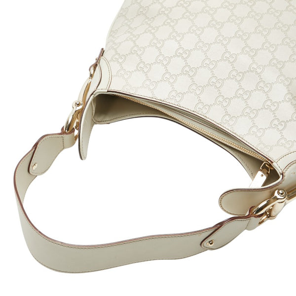 グッチ グッチシマ ホースビット ワンショルダーバッグ 145826 グレー レザー レディース GUCCI 【中古】