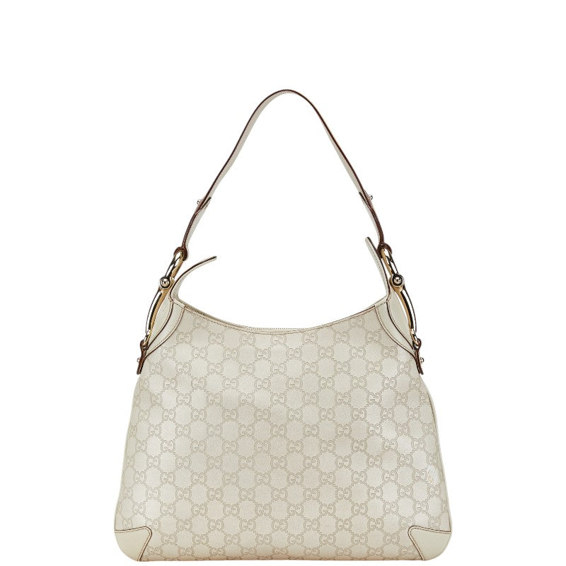 グッチ グッチシマ ホースビット ワンショルダーバッグ 145826 グレー レザー レディース GUCCI 【中古】