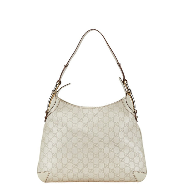 グッチ グッチシマ ホースビット ワンショルダーバッグ 145826 グレー レザー レディース GUCCI 【中古】