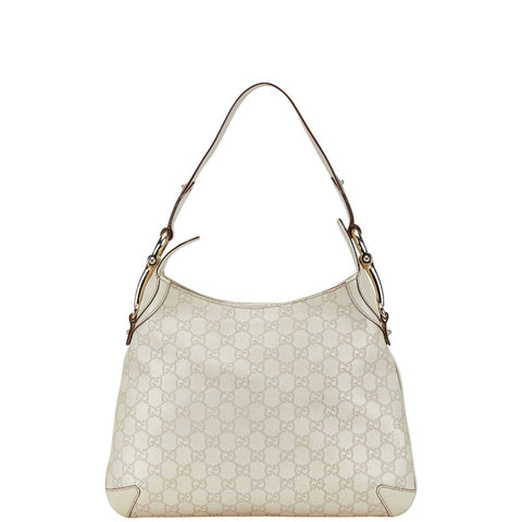 グッチ グッチシマ ホースビット ワンショルダーバッグ 145826 グレー レザー レディース GUCCI 【中古】