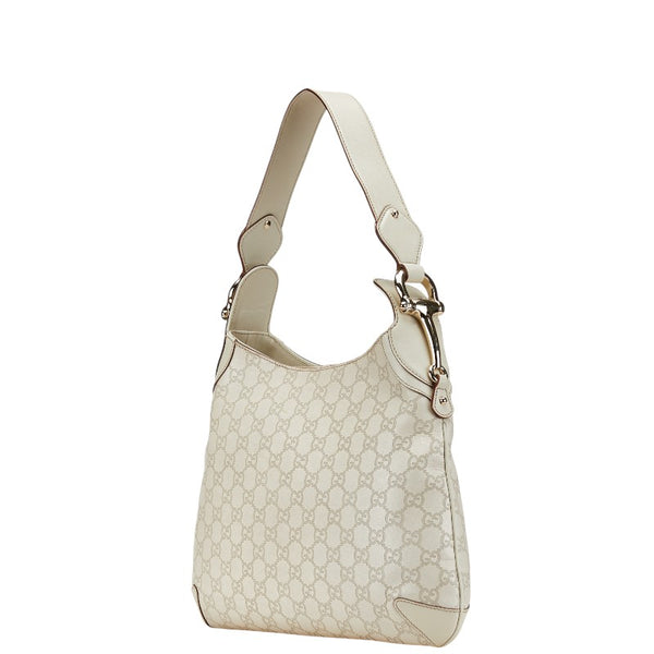 グッチ グッチシマ ホースビット ワンショルダーバッグ 145826 グレー レザー レディース GUCCI 【中古】