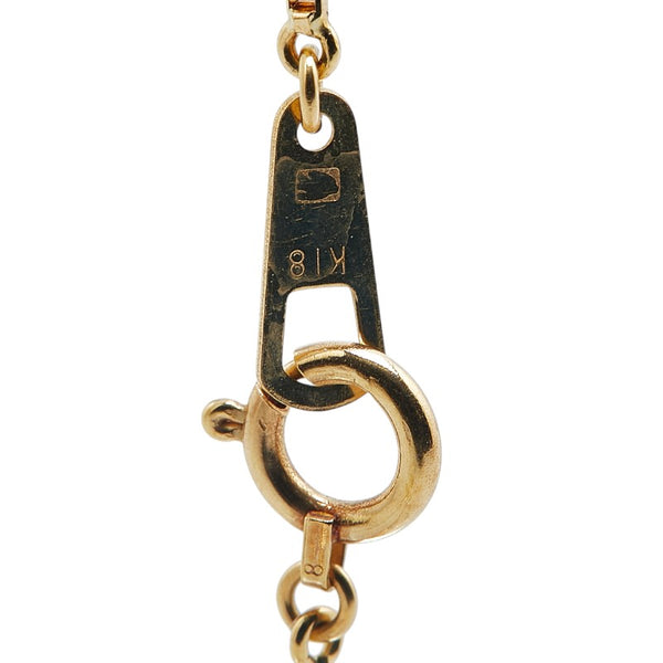 K18YG イエローゴールド サファイア ダイヤ ペンダントネックレス レディース 【中古】