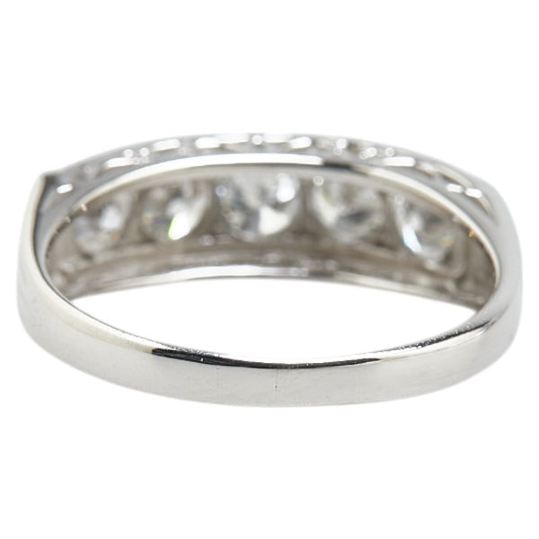 Pt900 プラチナ ダイヤ1.00ct 一文字 リング 指輪 メンズ 16号 【中古】