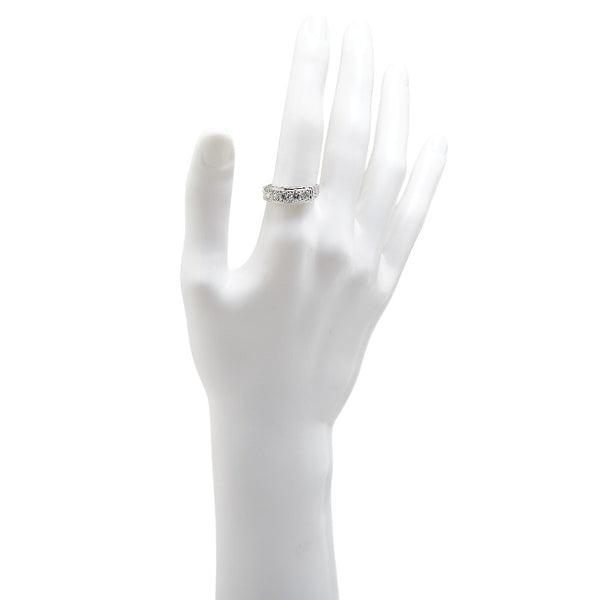 Pt900 プラチナ ダイヤ1.00ct 一文字 リング 指輪 メンズ 16号 【中古】