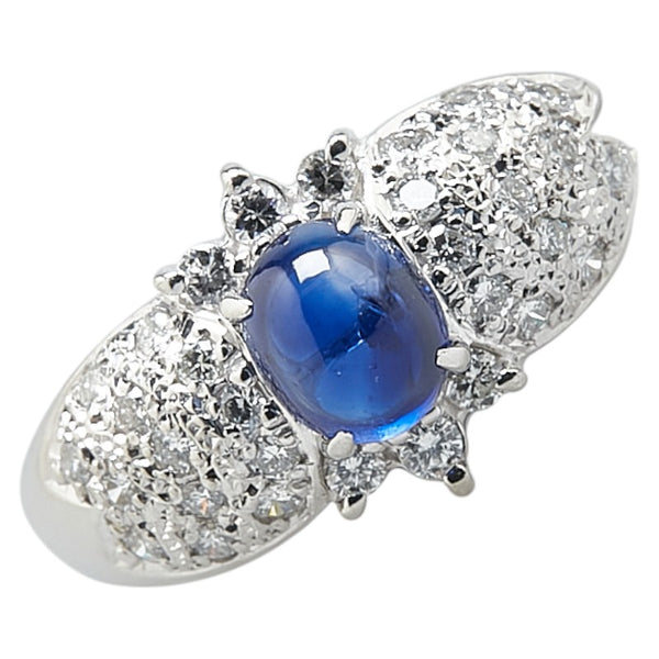 Pt900 プラチナ サファイア1.08ct ダイヤ0.38ct リング 指輪 レディース 12号 【中古】